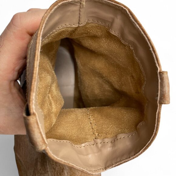 Arizona Ankle Boots Cowgirl Western Cowboy Faux Leather Tan Turquoise Women's 10 - Picture 8 of 12